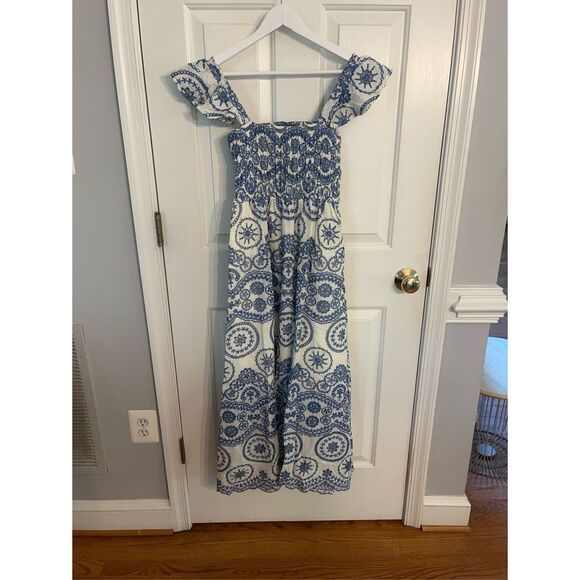 J. Jill Love Linen Blue & Green Mixed Stripe Sleeveless Maxi Dress sz XL EUC - Picture 4 of 8